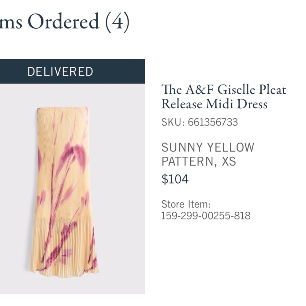 Abercrombie & Fitch Strapless Dress in Yellow and Purple